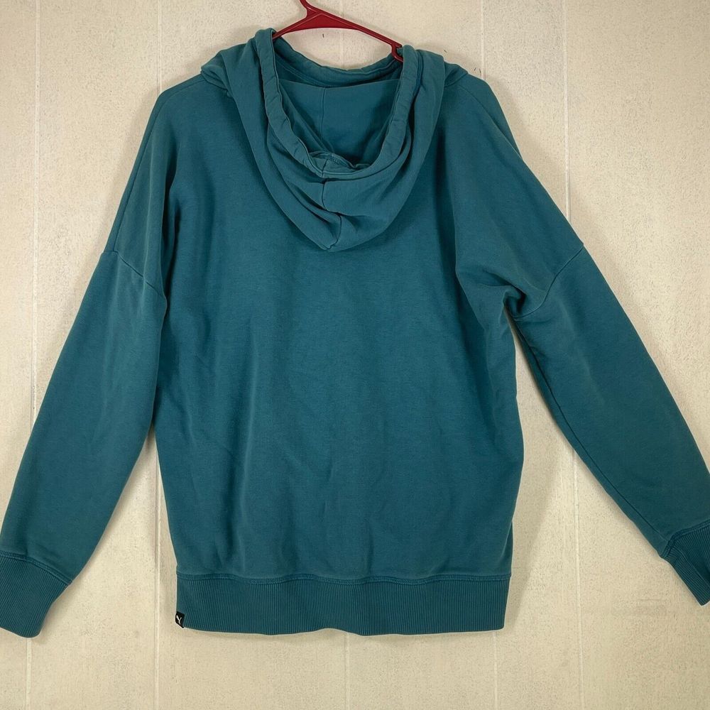XL Puma Cowl Neck Pullover Hoodie Sweater Teal‎ Long Sleeve Woman's - Picture 11 of 12